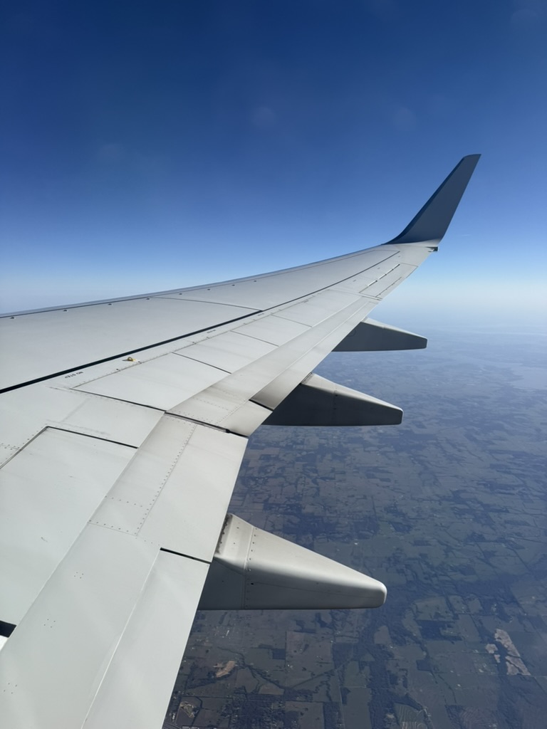 View from 25,000 feet out of an airplane window