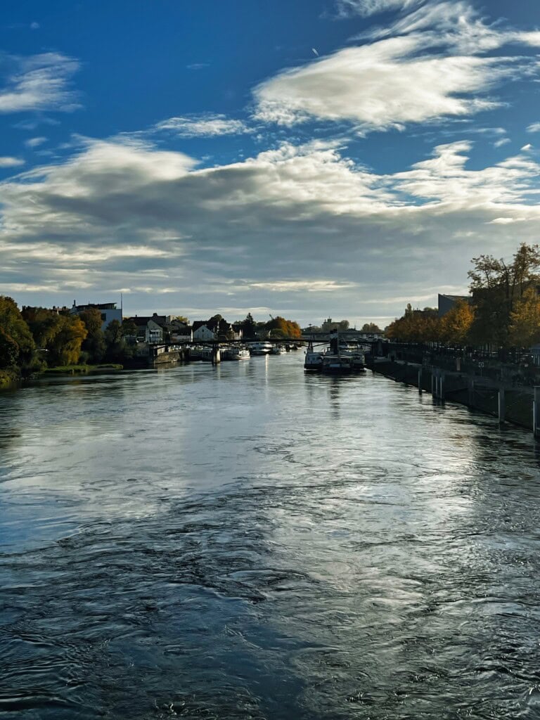 Regensburg, Germany View from the Stone Bridge